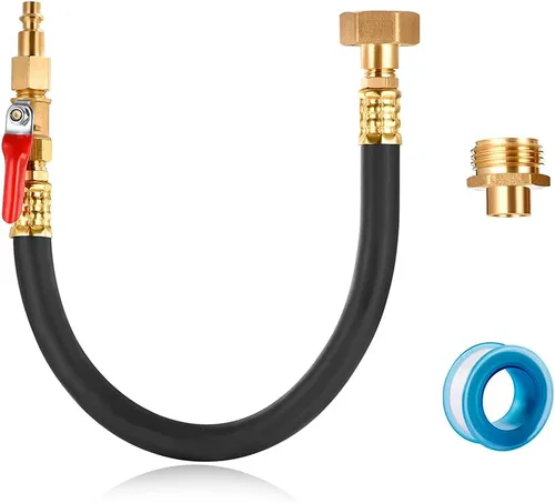 Vista 9 de Adaptador de Purga de Invierno para RV con Enchufe de Conexión Rápida de 1/4" y Rosca de Manguera de Agua de Jardín de 3/4" para Barco Cámper