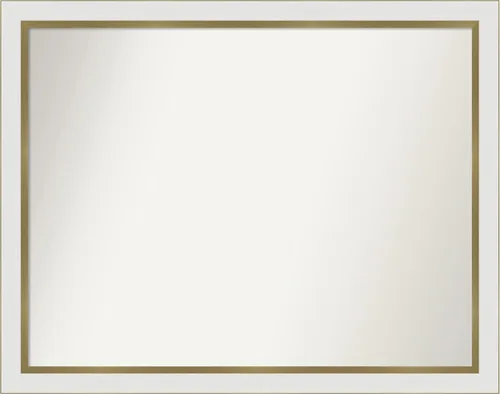 Vista 402 de Amanti Art Espejo personalizado, espejo de baño estrecho Alexandria White Wash, espejo de pared o espejo de tocador de baño sobre el fregadero