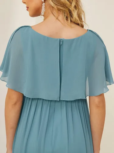 Vista 5 de Ever-Pretty Vestido de maternidad plisado con cuello en V y manga de capa para mujer 20887