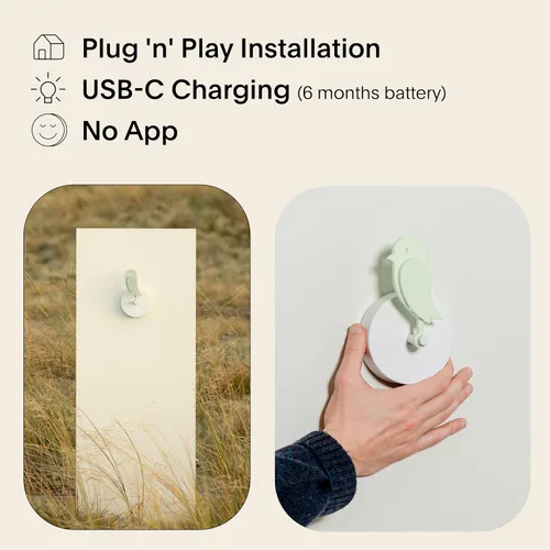 Vista 2 de Birdie 2.0 - Monitor de CO2 de Diseño para Interiores - Medidor de Calidad del Aire para Hogar y Oficina - Promueve la Salud Mental y Física - Meadow