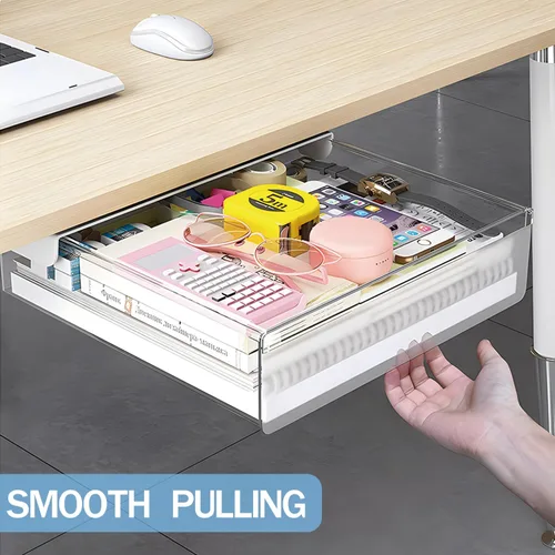 Vista 3 de SVNNELP Organizador grande de almacenamiento para mesa debajo del escritorio A4, accesorios de escritorio y organizadores de espacio de trabajo