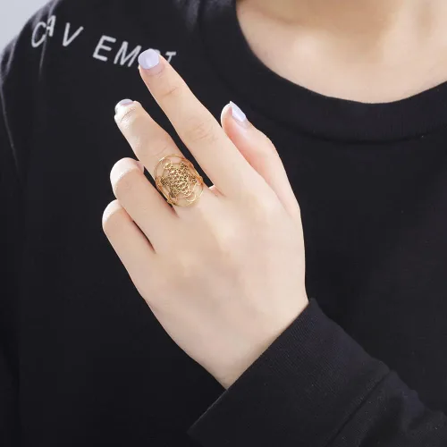 Vista 8 de Anillo de collar con forma de cubo de metatrones ahuecado con forma de arcángel de estrella de David