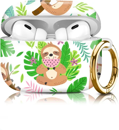 Vista 14 de Funda compatible con AirPod Pro de 2ª/1ª generación, ligera y duradera, resistente con llavero, diseño elegante funda para AirPod para mujer