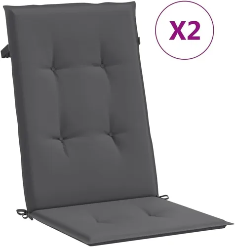 Vista 4 de Cojines para silla de jardín con respaldo alto, 2 piezas, color antracita, 47.2 x 19.7 x 1.2 pulgadas, cojines de tela para sillas de comedor