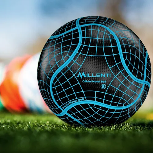 Vista 8 de Balón de fútbol Millenti tamaño 5 – Reverse Bend-It – Balón de fútbol con alta visibilidad, fácil de rastrear – Balones de fútbol oficial con unión