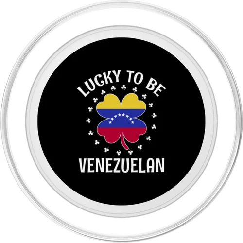 Vista 2 de Lucky To Be Venezuelan Shamrock Proud Venezuela Roots PopSockets MagSafe PopGrip for iPhone