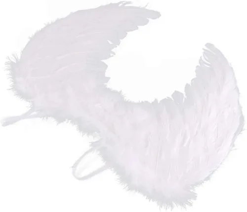 Vista 3 de Alas de ángel para niños adultos, ala de disfraz de ángel para Halloween, fiesta de cosplay, alas de ángel de plumas para niñas