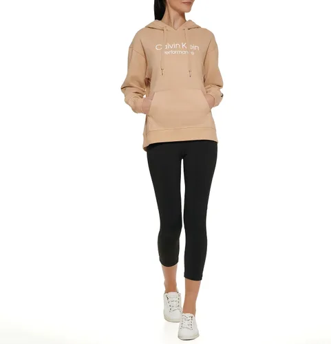 Vista 2 de Calvin Klein Performance Sudadera con capucha básica de forro polar para mujer