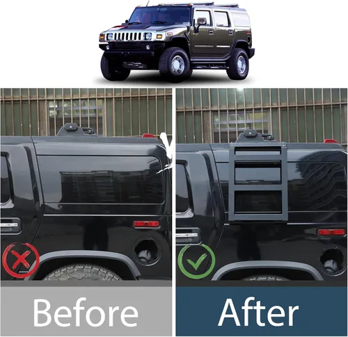 Vista 2 de Lcojicep Escalera de aluminio para escalar, portaequipajes, accesorios de decoración funcionales compatibles con Hummer H2 2003-2009