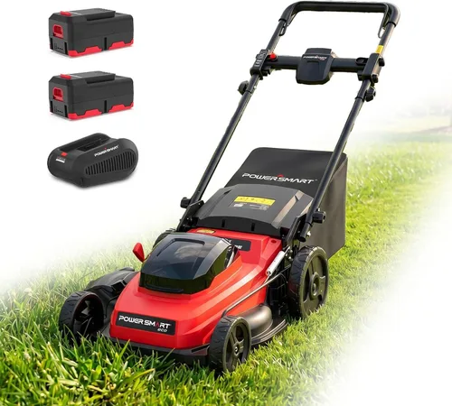 Vista 13 de PowerSmart - Cortacésped eléctrico con cable de 14 pulgadas, 12.5 amperios, altura de mango ajustable, 6 alturas de corte, bolsa de colección de 10