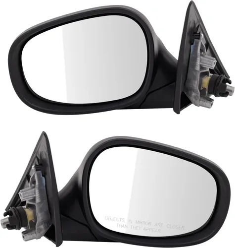 Vista 79 de TRQ Conjunto de 2 piezas de espejo lateral para conductor y pasajero, ajuste eléctrico, sin calefacción, sin memoria, color negro, compatible