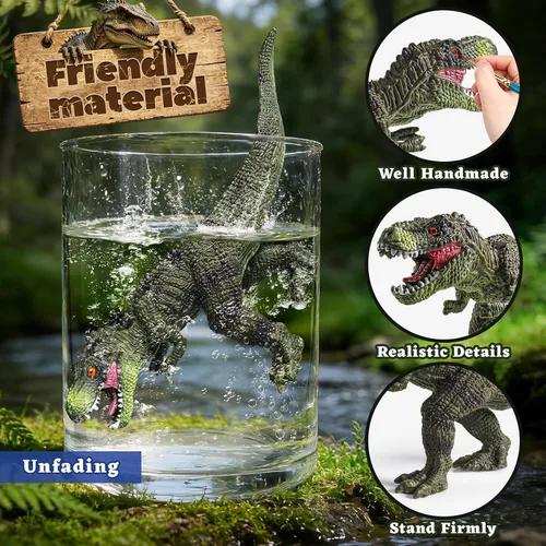Vista 3 de OENUX Juguetes de dinosaurio para niños de 3 a 5 años, 12 piezas realistas de dinosaurios jurásicos con folleto educativo, dinosaurio de plástico