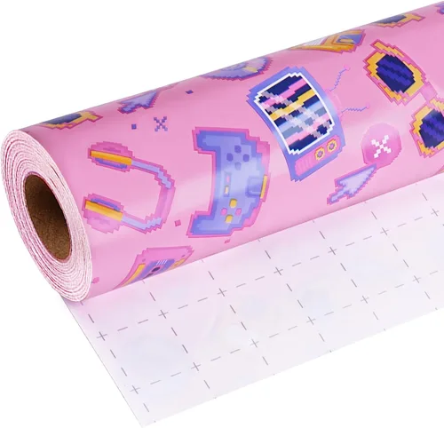 Vista 8 de BIOBROWN Rollo de papel de regalo reversible de cumpleaños, 17 pulgadas x 16 pies, pancarta de cumpleaños, diseño de bandera y confeti, papel