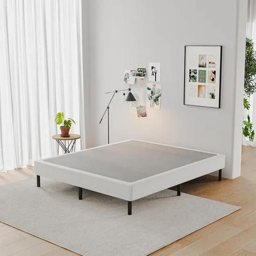Vista 6 de Somier de 14 pulgadas con soporte resistente para las piernas, base de colchón de metal resistente, funda de tela fácil de limpiar, sin ruido, fácil