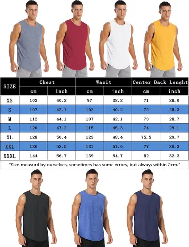 Vista 6 de Amussiar Paquete de 3 camisetas sin mangas de entrenamiento para hombre, camisetas de malla para gimnasio, ajuste seco, culturismo, fitness