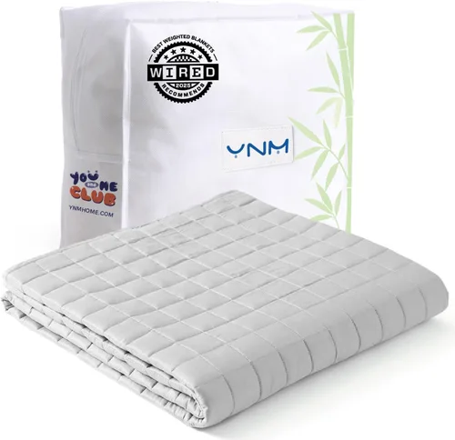 Vista 27 de YnM Manta con peso refrescante para adultos, manta pesada de 10 libras para una persona de 90 libras, perfecta para personas que duermen con calor