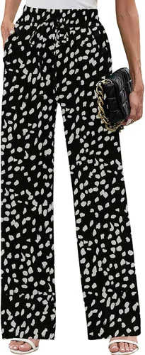 Vista 23 de Heymoments Wide Leg Pant for Women High Waist Trouser A01-negro