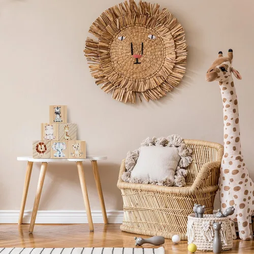 Vista 6 de Kigley 6 piezas de decoración de guardería para niñas y niños, decoración de estante de acuarela para dormitorio, sala de juegos (animales de safari)