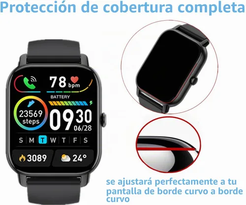 Vista 6 de Protector de pantalla compatible con Quican, Tensky ID208 PLUS Smartwatch (paquete de 6) película de TPU transparente compatible con reloj