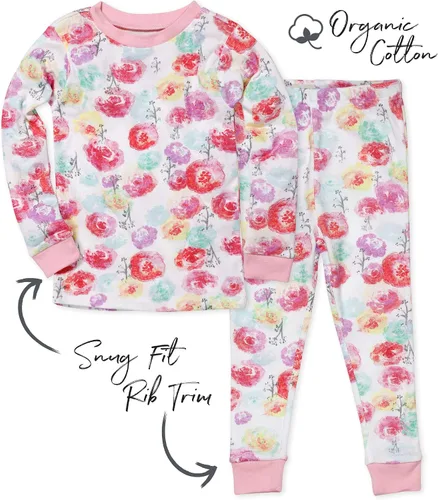 Vista 2 de HonestBaby Multipack 2-Piece Pajamas Sleepwear Pjs 100% Organic Cotton for Infant Baby and Toddler Girls
