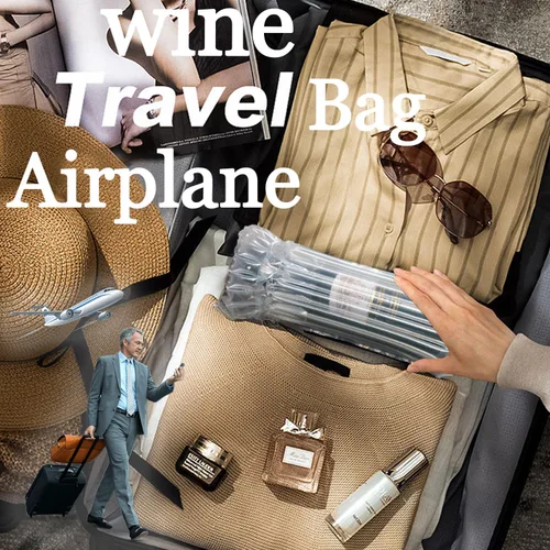Vista 5 de Bolsas protectoras de viaje para botella de vino, 50 bolsas de aire de embalaje con bomba de inflado de aire, transparente