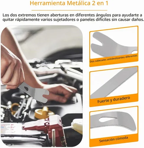 Vista 2 de Kit de herramientas de extracción de moldura automática, 15 piezas, herramientas de extracción de panel de automóvil, kit de ajuste interior, kit