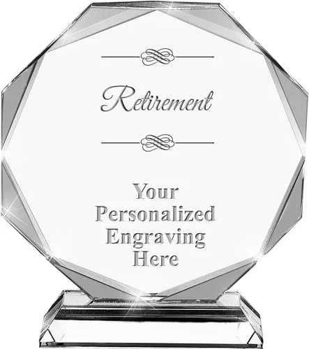 Vista 18 de Premio de cristal personalizado de 6.75 pulgadas con grabado - Premios de trofeos personalizados