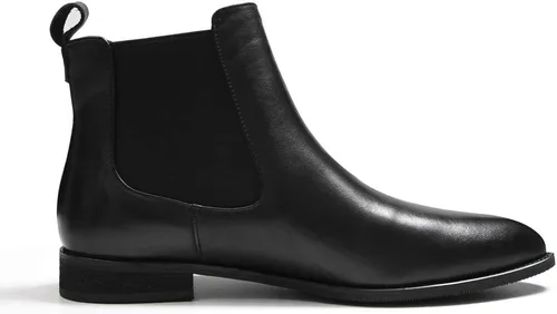 Vista 2 de ONEENO Botas Chelsea de cuero con punta puntiaguda para mujer