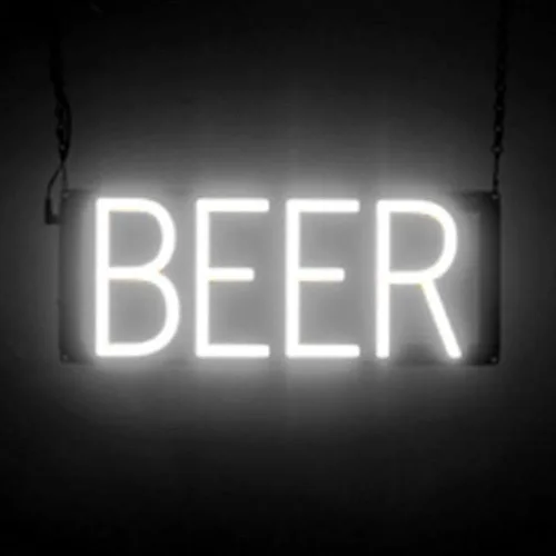 Vista 35 de SpellBrite Letrero de cerveza fría Letrero relacionado con la cerveza con aspecto de neón, fuente de luz LED verde 16.8 x 15.0 pulgadas