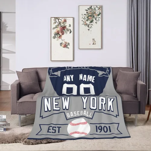 Vista 15 de Manta personalizada para cama, regalo para fanáticos del béisbol, manta de forro polar para invierno y verano, manta personalizada con nombre