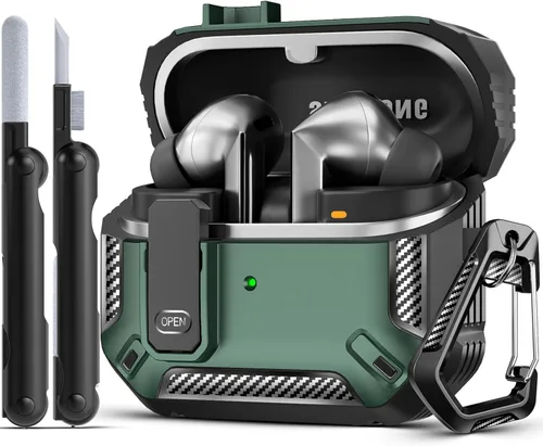 Vista 30 de Lock Fit Diseñado para Samsung Galaxy Buds3 FE (2025) / Buds3 Pro (2024) / Funda Buds 3 (2024), con kit de limpieza Cuerpo completo Resistente a
