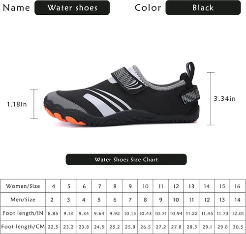 Vista 3 de Zapatos de agua para mujeres y hombres, zapatos de agua para mujeres y hombres, zapatos de agua para caminar descalzos, zapatos de agua de secado