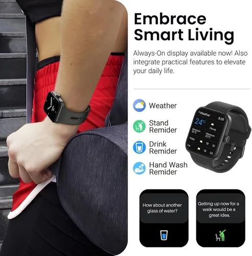 Vista 7 de TOZO AMOLED S4 AcuFit One - Reloj inteligente de 1.78 pulgadas, pantalla ultra clara para hombres y mujeres, monitor de actividad física