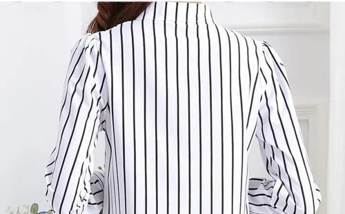 Vista 4 de Taiduosheng - Blusa de manga larga con cuello en V para mujer