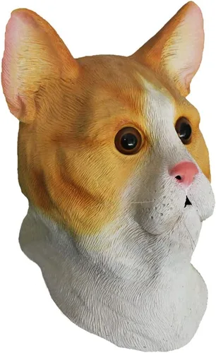 Vista 3 de HENGYUTOYMASK Máscara de gato de látex Pussycat Fancy Dress Animal Tabby máscara de disfraz accesorios para fiesta de despedida de soltero
