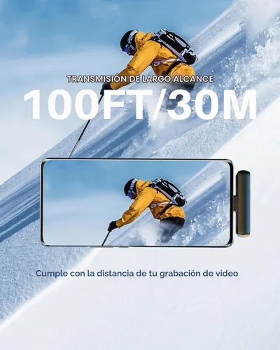 Vista 8 de Caiord Micrófono Lavalier inalámbrico para iPhone Android, creador de Negro