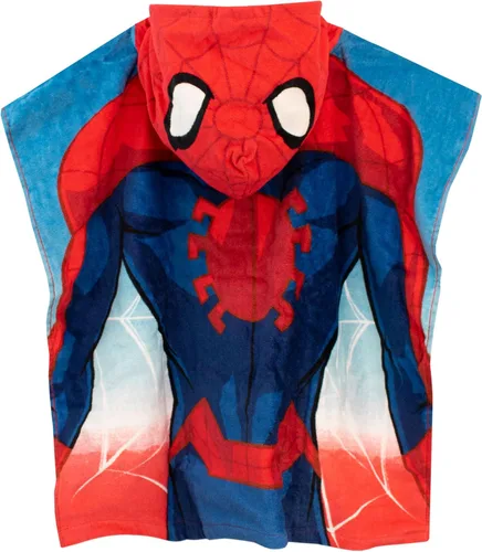 Vista 3 de Marvel Poncho para niños, color rojo, talla única