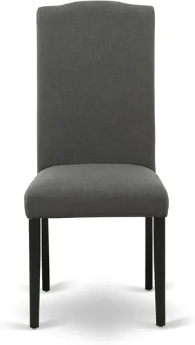 Vista 5 de East West Furniture ESEN3-BCH-20 - Juego de mesa y sillas de cocina de 3 piezas contiene una mesa redonda de comedor con pedestal y 2 sillas Parsons