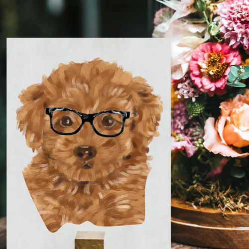 Vista 127 de Andaz Press Póster impreso para pared de perro, 8.5 x 11 pulgadas, Bulldog inglés con gafas negras, 1 paquete, regalo de cumpleaños de Navidad, sin