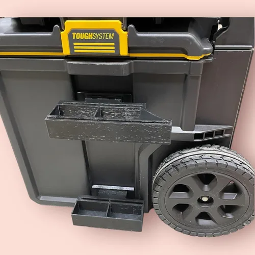 Vista 4 de Soporte de regla cuadrado en T de doble nivel con borde cuadrado 5 en 1 compatible con Dewalt Tough Systems 2.0, ABS impreso en 3D, 5 pulgadas