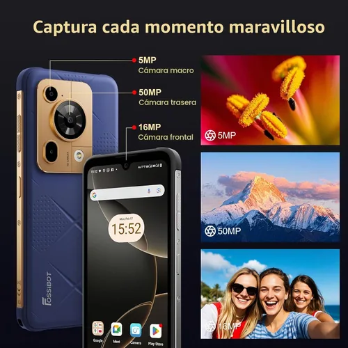 Vista 6 de FOSSIBOT F112 Pro 5G Smartphone resistente desbloqueado, 24GB+256GB/1TB Android 14 Teléfono resistente, teléfono celular con batería de 7150mAh