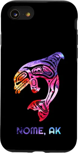Vista 13 de iPhone 15 Nome Alaska Native American Orca Killer Whale Case
