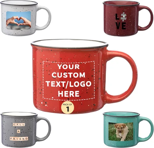 Vista 30 de DISCOUNT PROMOS Tazas de Café de Cerámica Personalizadas para Fogata de 13 oz. Juego de 100, Paquete Personalizado a Granel - Perfecto para Té