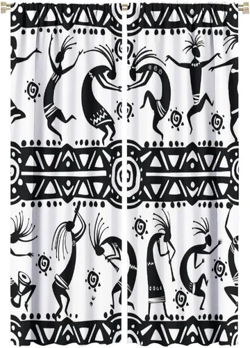 Vista 37 de Kokopelli - Cortinas opacas para cocina, decoración de sala de estar, dormitorio, 21 x 45 pulgadas, 2 paneles
