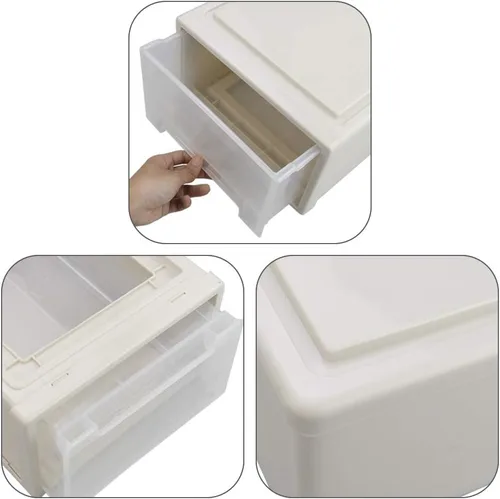 Vista 5 de Cajón apilable de 12 cuartos de galón, 1 cajón apilable de plástico para escritorio