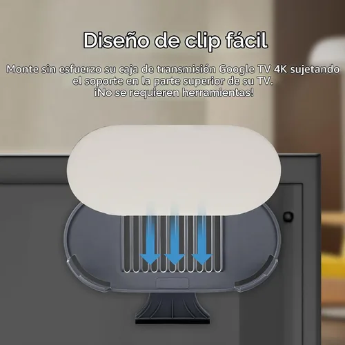 Vista 4 de Wasserstein Soporte de TV para Google TV Streamer 4K - Soporte de clip para Google TV Streaming Box (carbón) - Hecho para Google