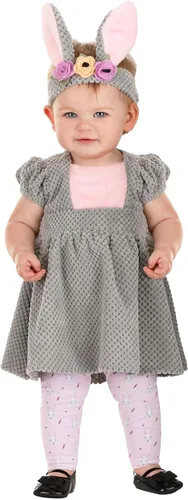 Vista 3 de Disfraz infantil de conejo Woodsy para niña, vestido, leggings y diadema con orejas de conejo