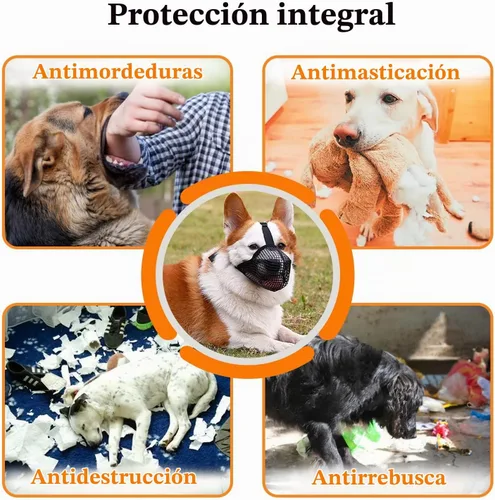 Vista 6 de Crazy Felix Bozal de perro cubierto de malla para perros pequeños, medianos y grandes, anticomer