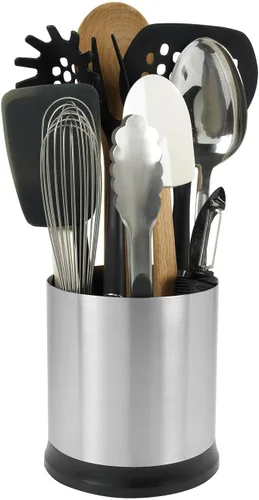 Vista 6 de OXO Good Grips: Recipiente para utensilios de cocina de acero inoxidable giratorio, Acero inoxidable, Stainless, N/A