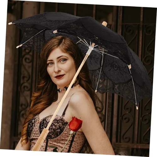 Vista 8 de SEWACC 2pcs Lace Umbrella Manual Fabric Decorate